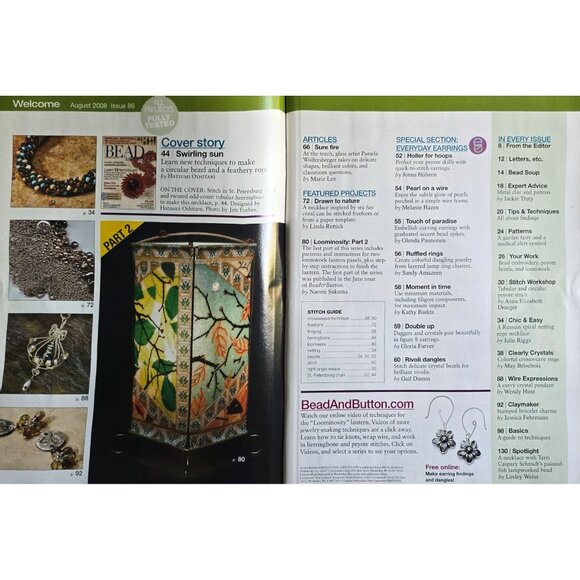 Bead And Button Magazine August 2008 Create A Beautiful Wire Work Pendant - Picture 2 of 14